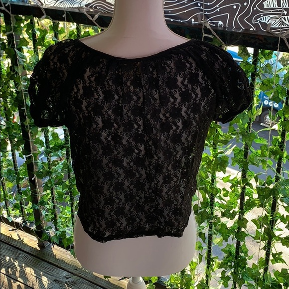 Black lace button up - Picture 2 of 4